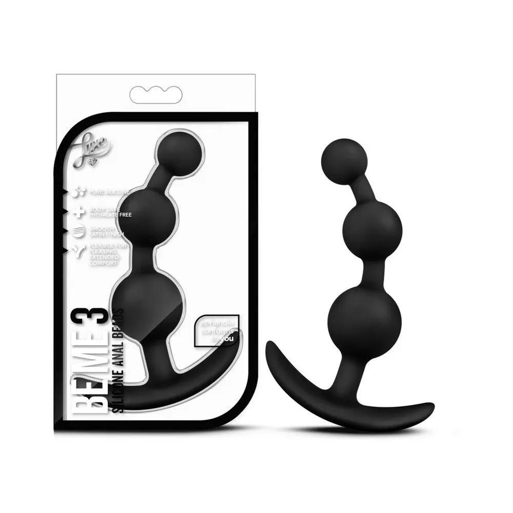 Luxe Be Me 3 Silicone Anal Beads Plug Black by Blush