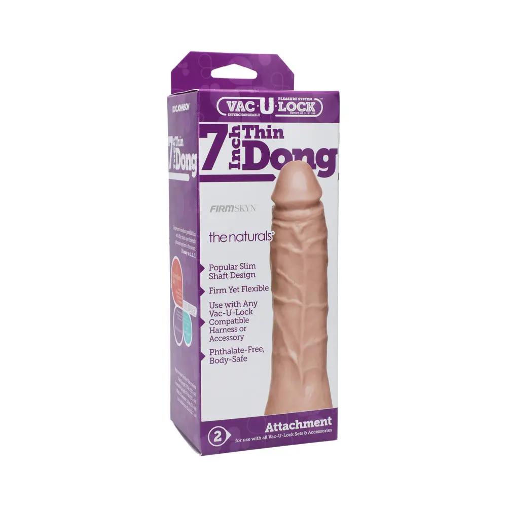 Vac-U-Lock - 7 Inch Thin Dong - The Naturals White by Doc Johnson
