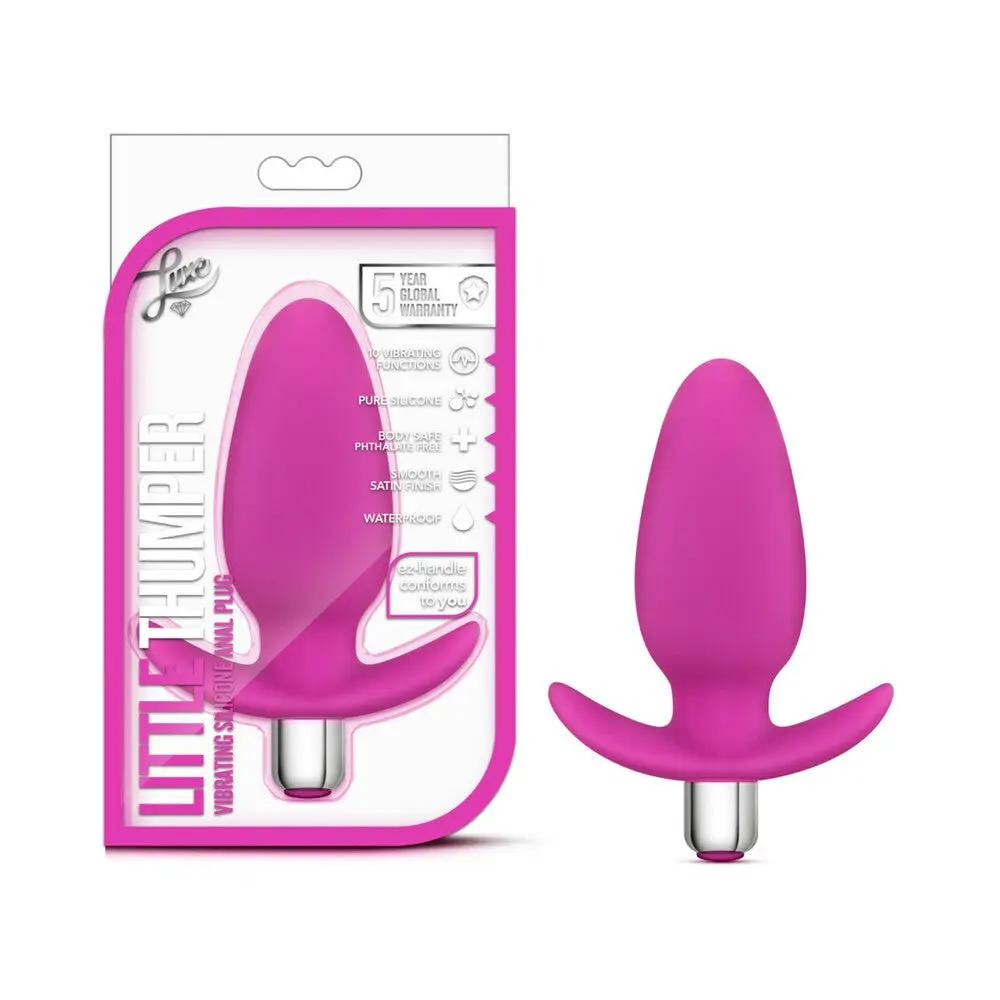 Luxe Little Thumper Vibrating Silicone Anal Plug Pink by Blush
