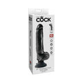 King Cock 9 in. Vibrating Cock With Balls Poseable Suction Cup Dildo Black by Pipedream