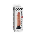 King Cock 6 in. Vibrating Cock Poseable Dildo With Suction Cup Beige by Pipedream