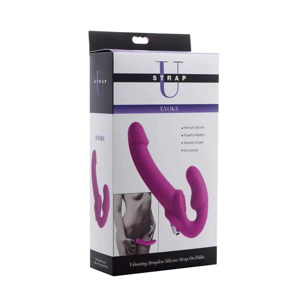 Strap U Evoke Vibrating Strapless Silicone Strap-On Dildo by XR Brands