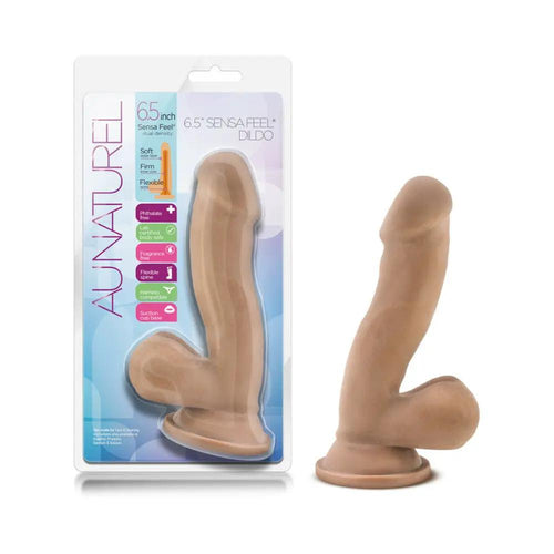 Au Naturel 6.5 in. Posable Dual Density Dildo with Balls Tan by Blush