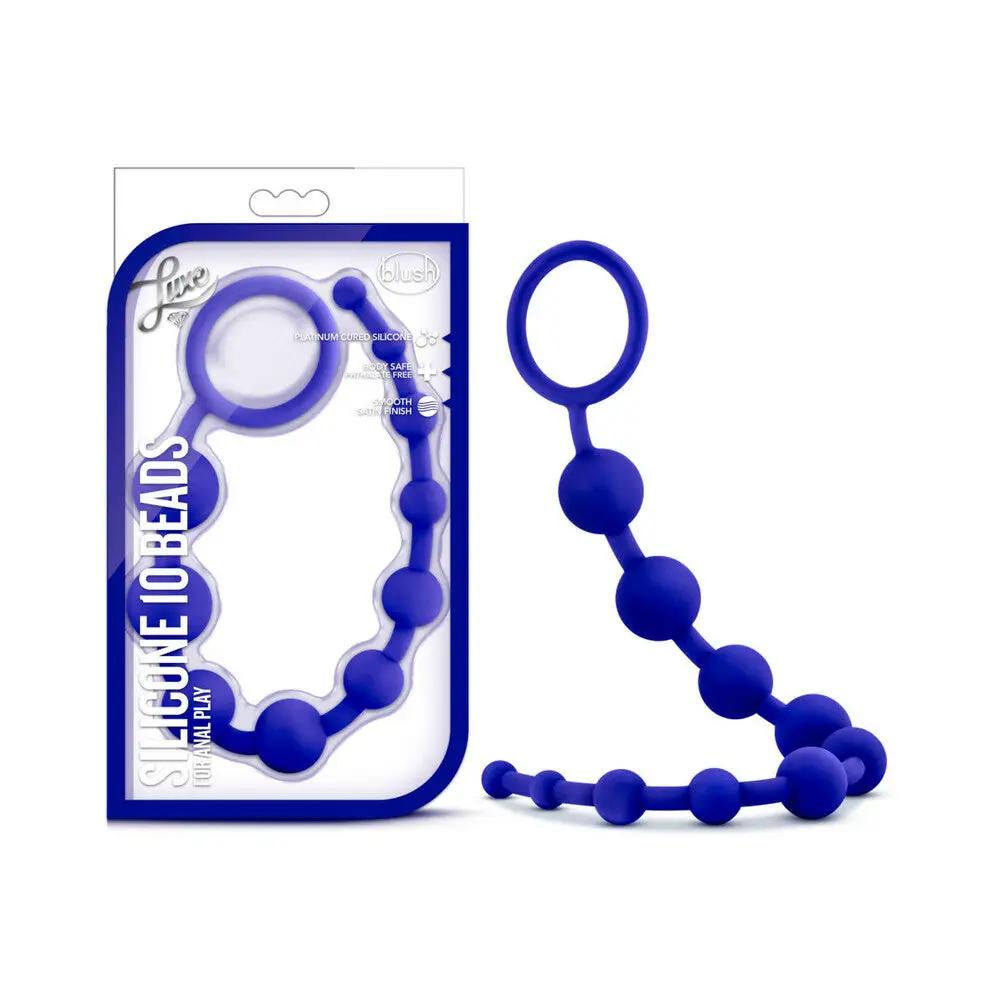 Luxe Silicone 10 Beads for Anal Play Indigo by Blush