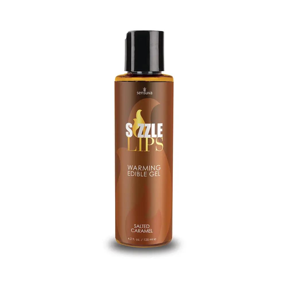 Sensuva Sizzle Lips Warming Edible Gel Salted Caramel 4.2 oz. by Sensuva