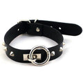 Rouge O-Ring Studded Collar (Thinner) Black by Rouge Garments