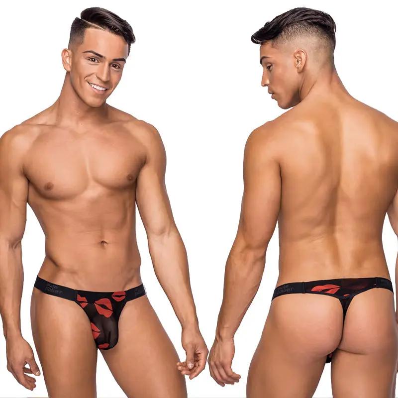 Male Power Kiss Me Micro Thong V Sheer Lips L/XL by Male Power
