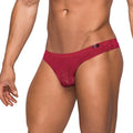 Male Power Seamless Sleek Sleek Thong w/sheer pouch Wine S/M by Male Power