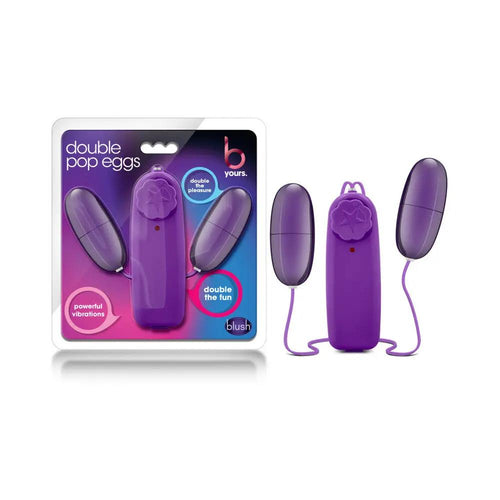 B Yours Double Pop Eggs Remote-Controlled Dual Bullet Vibrator Plum by Blush