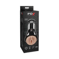 PDX Elite Cock Compressor Rechargeable Vibrating Stroker With Hands-Free Suction Cup Beige/Black by PDX Brands