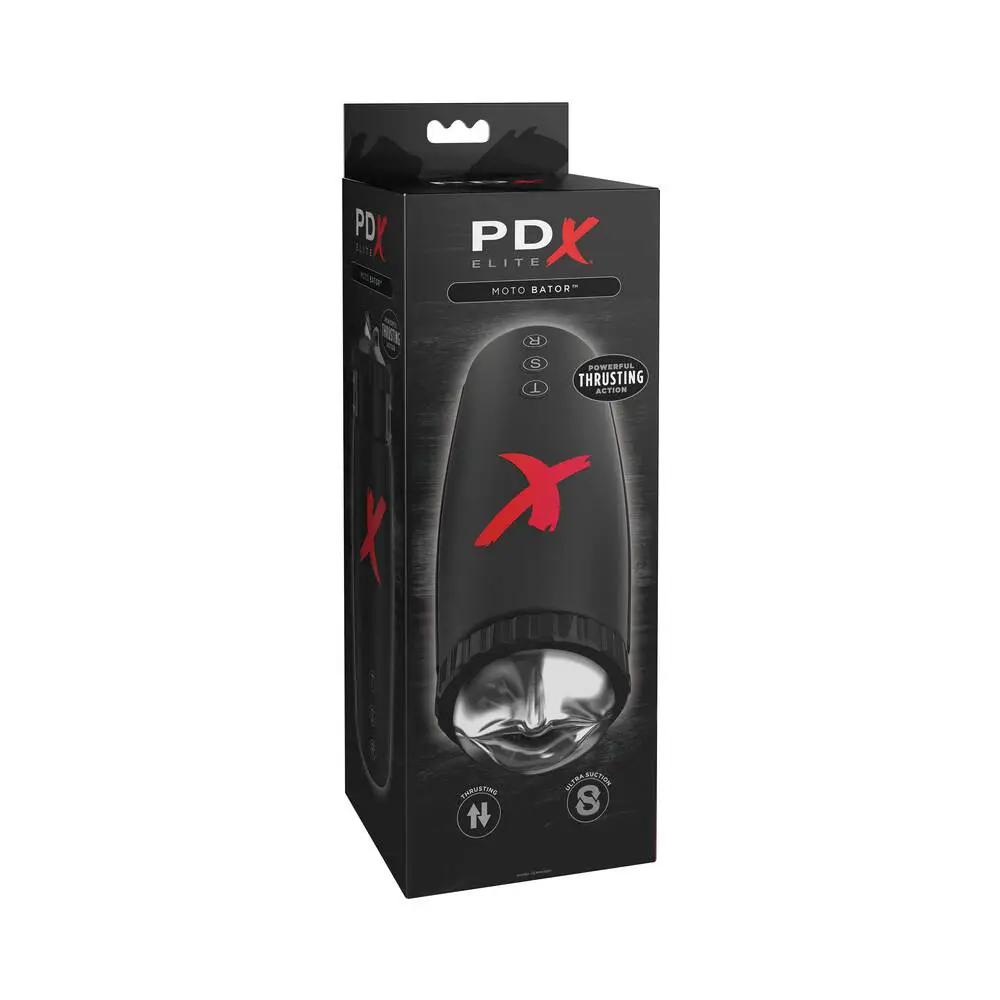 PDX Elite Moto-Bator Thrusting Suction Masturbator Clear/Black by PDX Brands