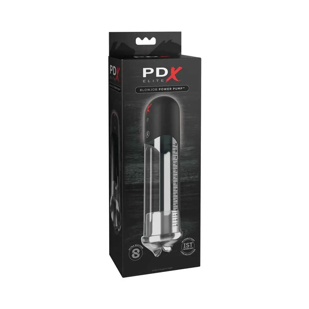 PDX Elite Blowjob Power Pump Automated Suction Clear/Black by PDX Brands