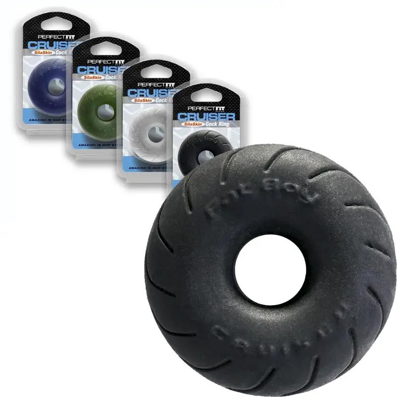 Perfect Fit Cruiser Cock Ring Black by Perfect Fit