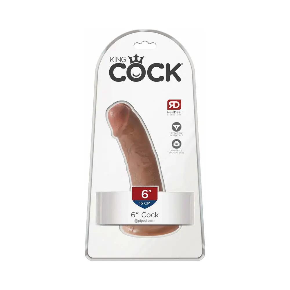 King Cock 6 in. Cock Realistic Dildo With Suction Cup Tan by Pipedream
