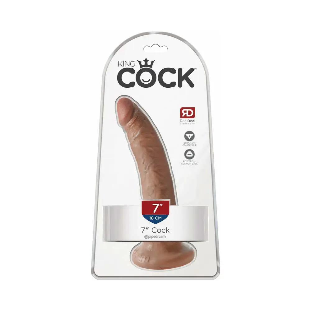 King Cock 7 in. Cock Realistic Dildo With Suction Cup Tan by Pipedream