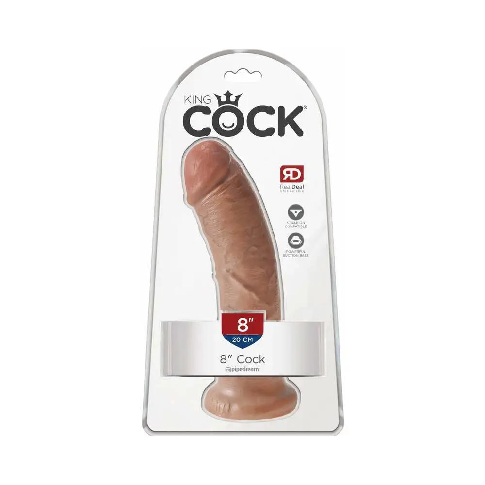 King Cock 8 in. Cock Realistic Dildo With Suction Cup Tan by Pipedream