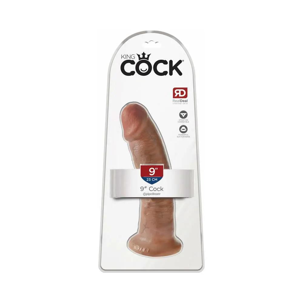 King Cock 9 in. Cock Realistic Dildo With Suction Cup Tan by Pipedream