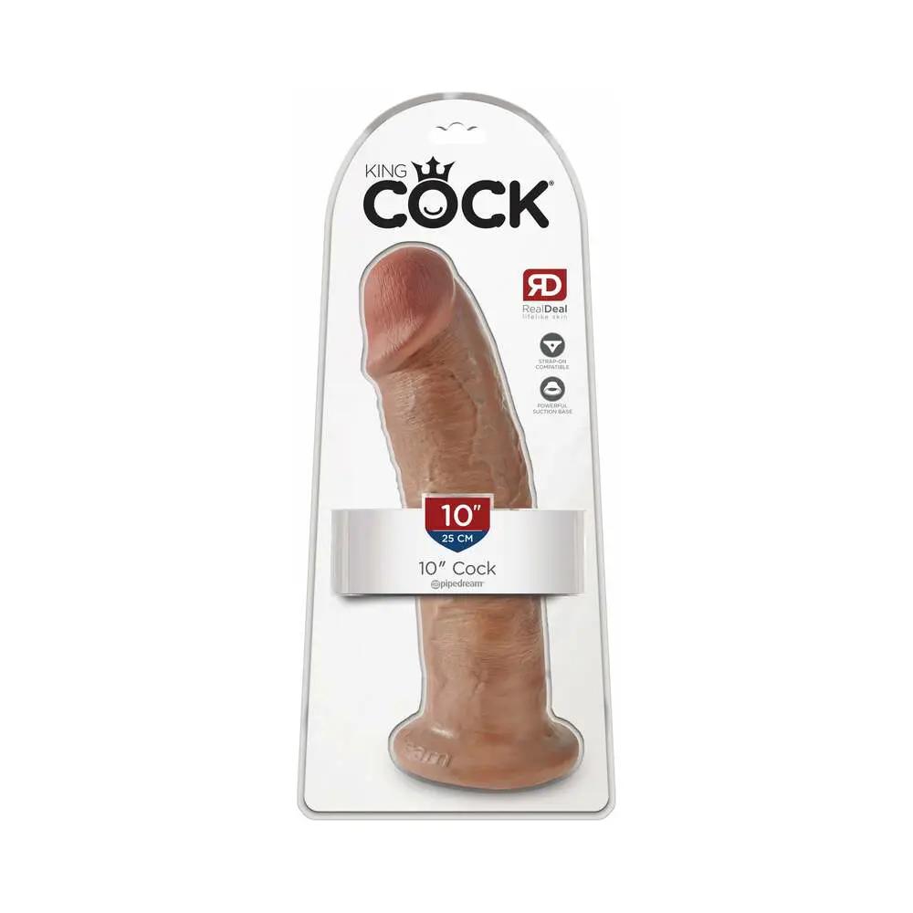 King Cock 10 in. Cock Realistic Dildo With Suction Cup Tan by Pipedream