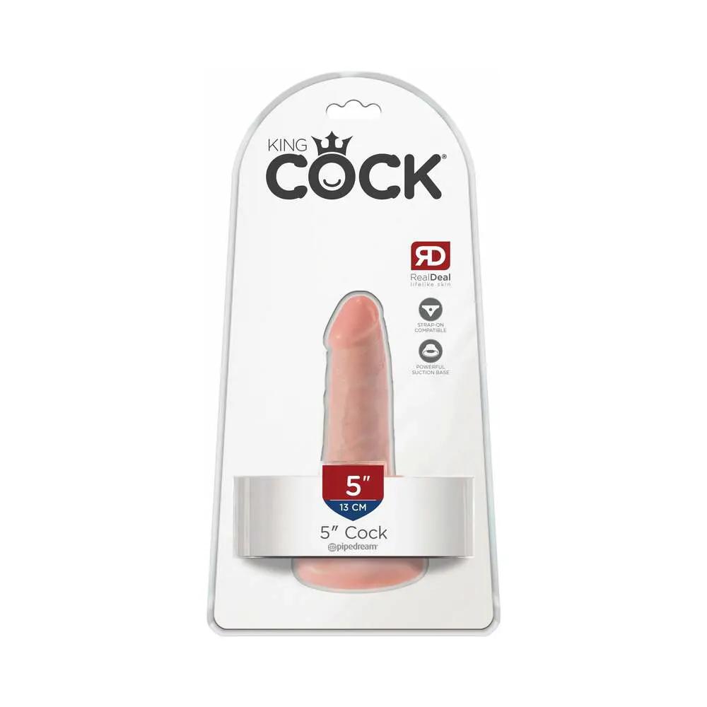 King Cock 5 in. Cock Realistic Dildo With Suction Cup Beige by Pipedream