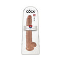King Cock 14 in. Cock With Balls Realistic Suction Cup Dildo Tan by Pipedream