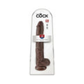 King Cock 14 in. Cock With Balls Realistic Suction Cup Dildo Brown by Pipedream
