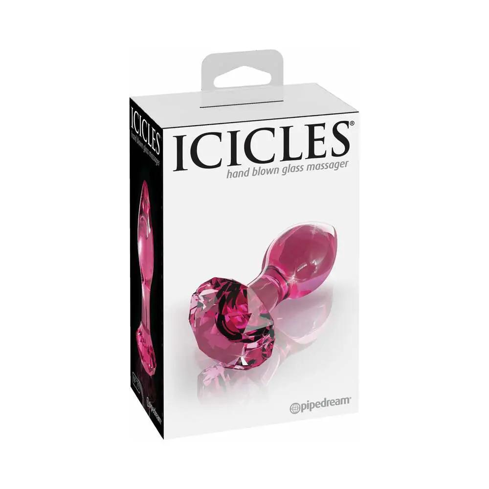 Icicles No. 79 Glass Anal Plug With Faceted Base Pink by Pipedream