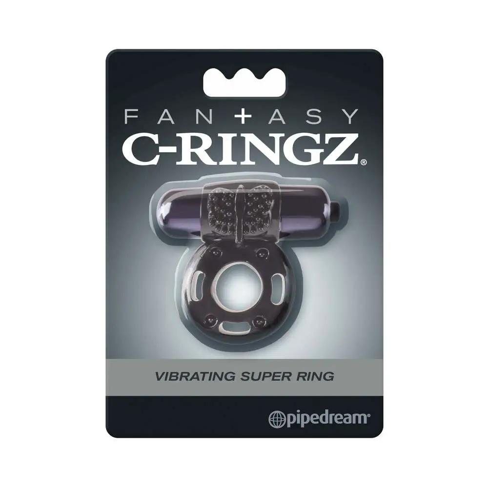 Fantasy C-Ringz Vibrating Super Ring With Bullet Black by Pipedream
