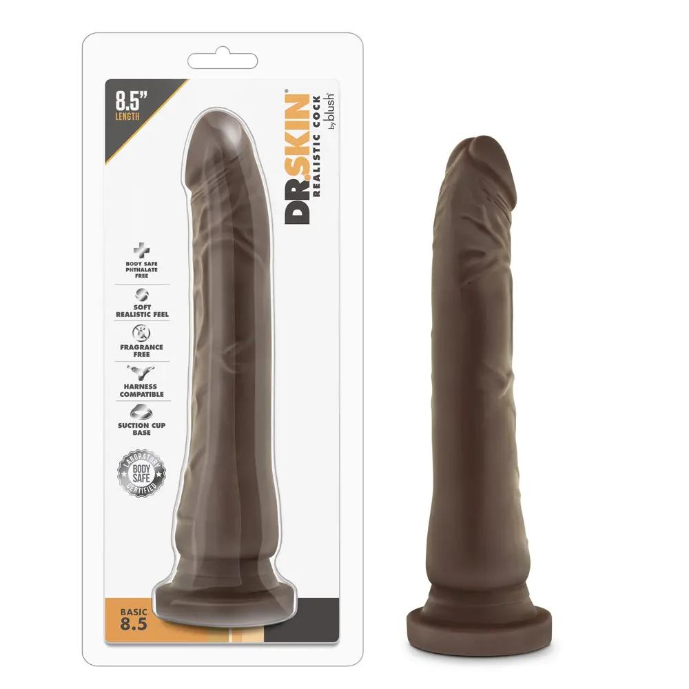 Dr. Skin Basic 8.5 Realistic 8.5 in. Dildo Brown by Blush