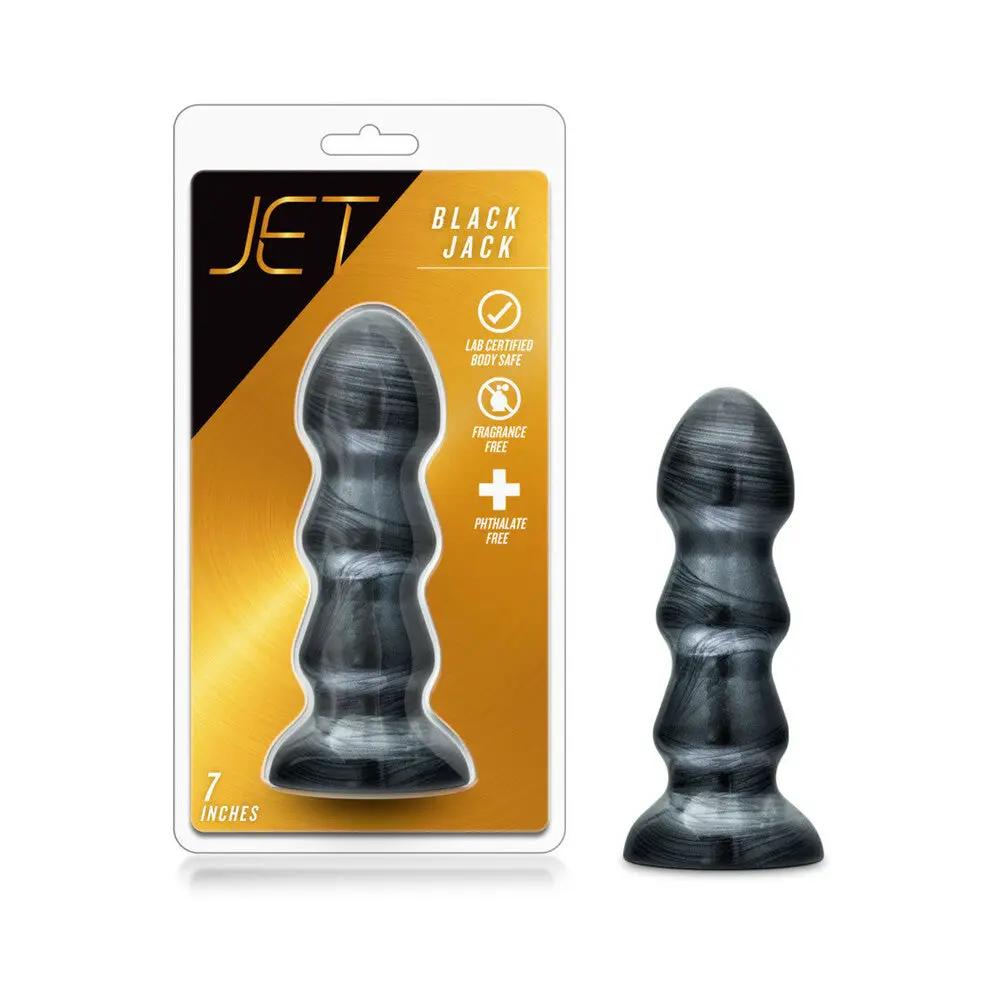 Jet Black Jack 7 in. Anal Plug Carbon Metallic Black by Blush