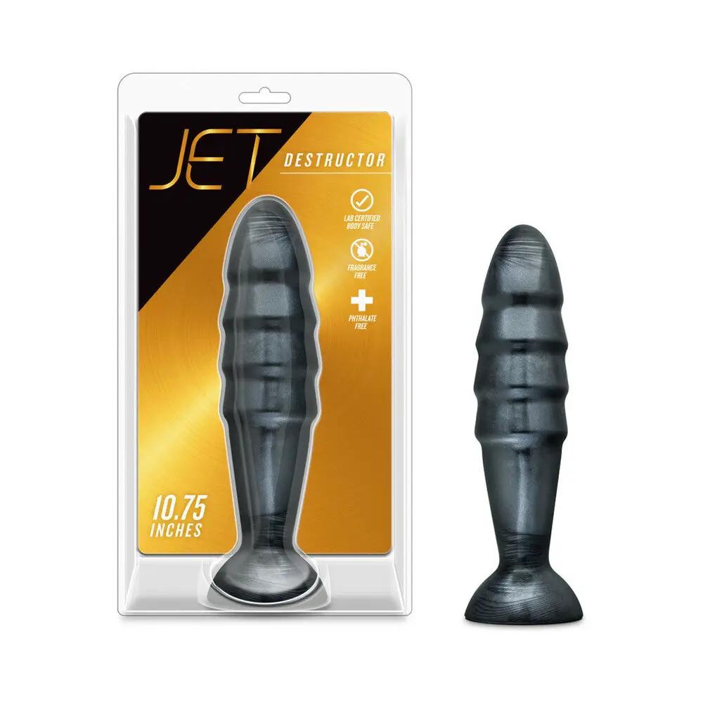 Jet Destructor 10.75 in. Anal Plug Carbon Metallic Black by Blush