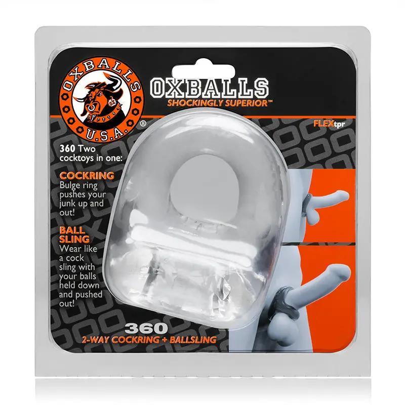 OxBalls 360, Cockring & Ballsling, Clear by Oxballs