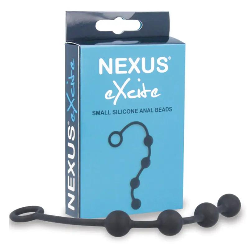 Nexus EXCITE Silicone Anal Beads Small Black by Nexus