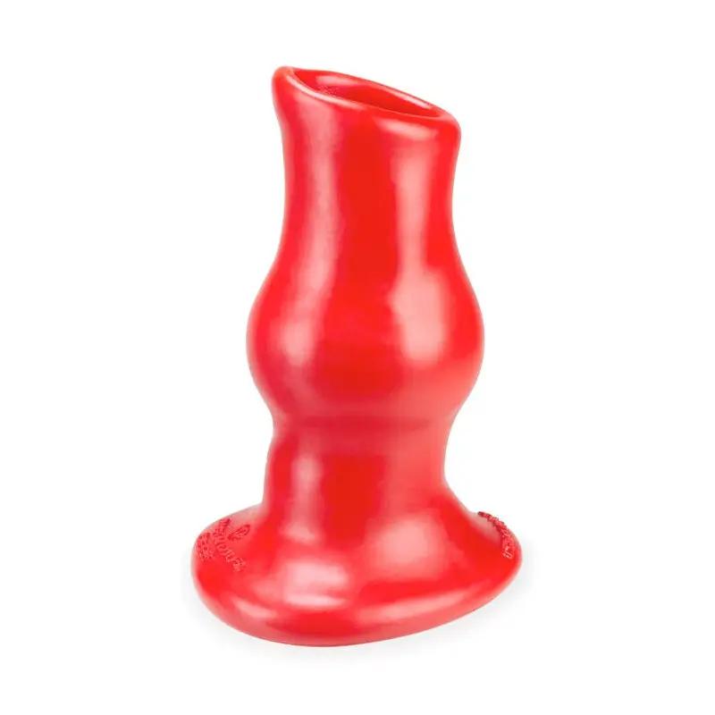 OxBalls Pig Hole Deep-2, Hollow Plug, Medium, Red by Oxballs