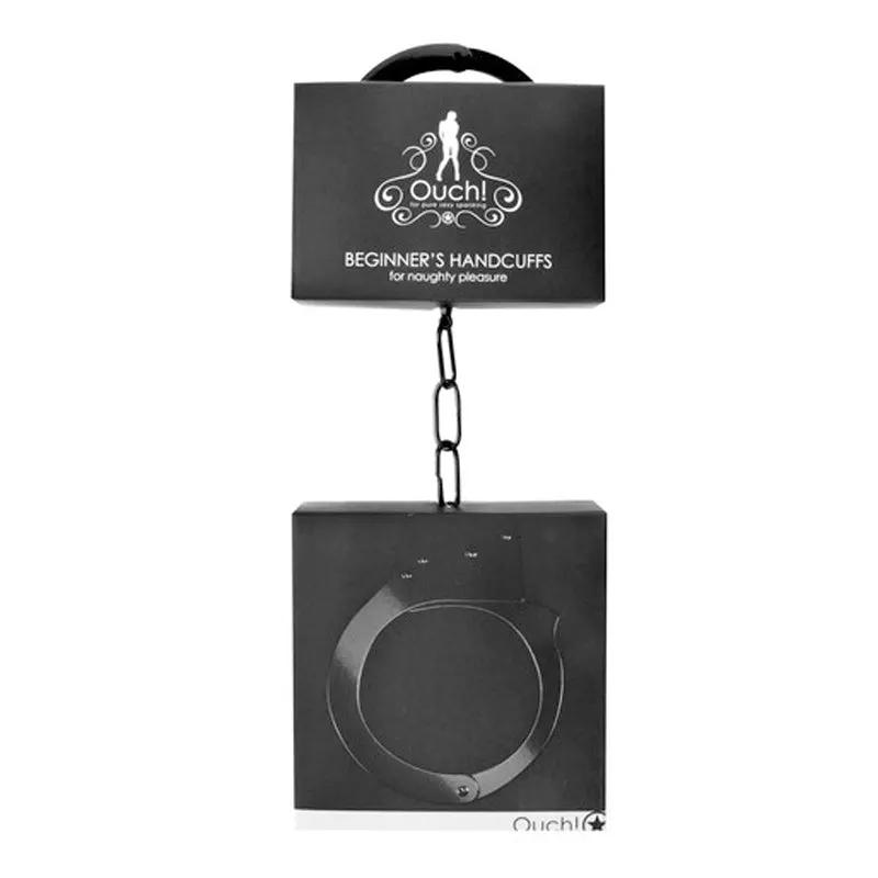 Ouch! Beginner's Metal Handcuffs With Quick-Release Black by Shots