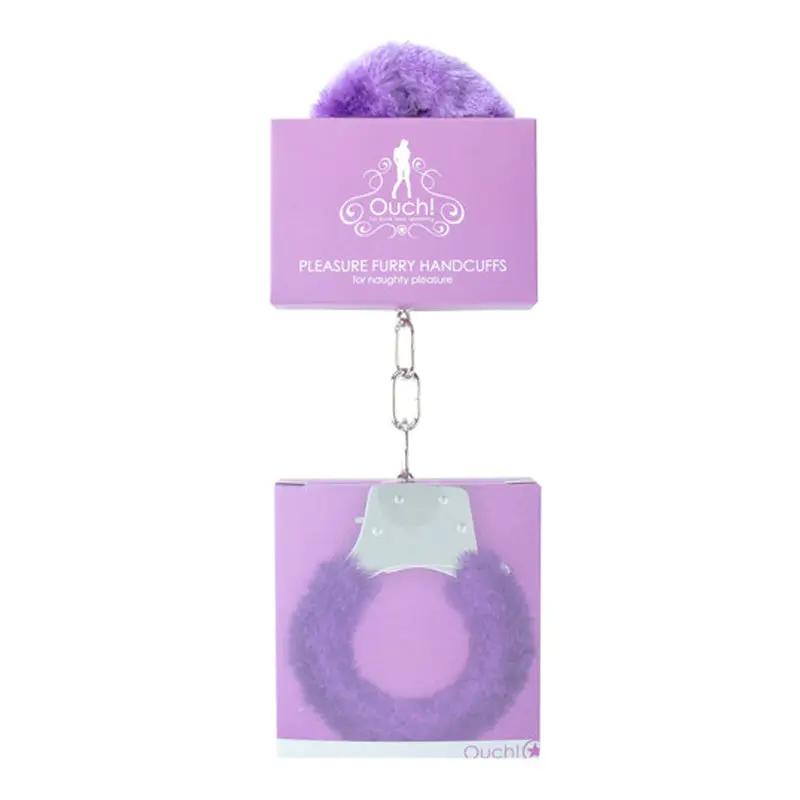 Ouch! Pleasure Furry Handcuffs With Quick-Release Purple by Shots