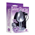 The 9's, The Silver Starter, Bejeweled Heart Stainless Steel Plug, Violet by Icon Brands