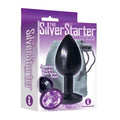 The 9's, The Silver Starter, Bejeweled Annodized Stainless Steel Plug, Violet by Icon Brands