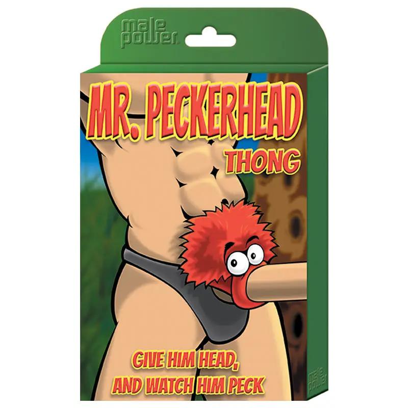 Male Power Novelty Mr. PeckerHead Thong Black O/S by Male Power