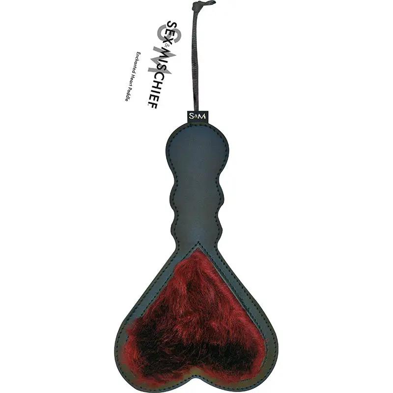 Sportsheets Sex & Mischief Enchanted Heart Paddle Dual-Sided Burgundy by Sportsheets