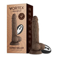 FemmeFunn Vortex Turbo Baller 2.0 8.25 in. Vibrating Rotating Dildo Brown by FemmeFunn