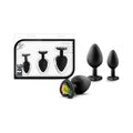 Luxe 3-Piece Bling Plug Training Kit with Rainbow Gem Base Black by Blush