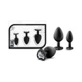 Luxe 3-Piece Bling Plug Training Kit with White Gem Base Black by Blush