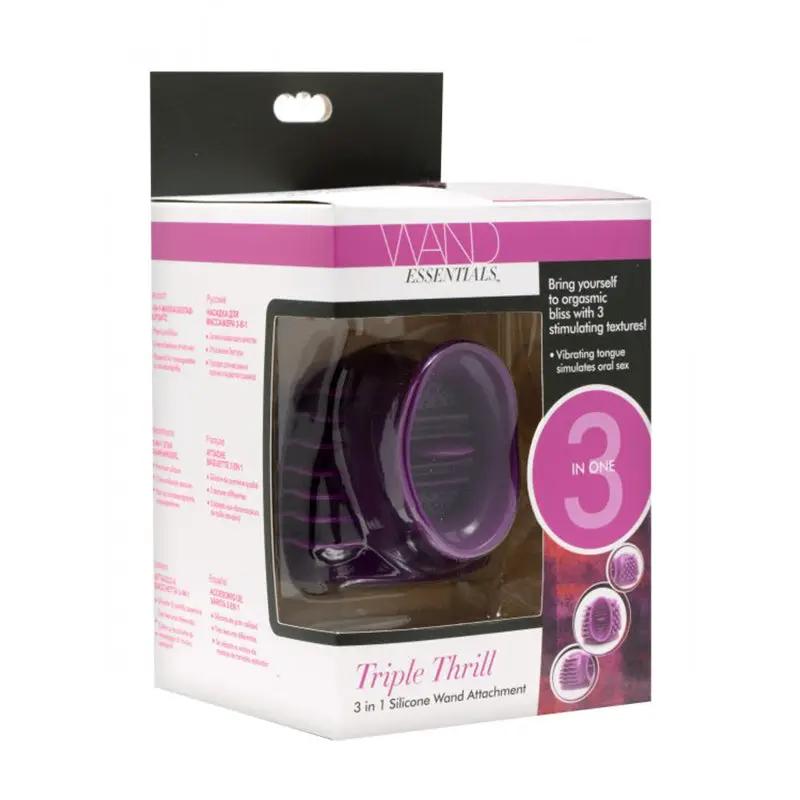 Wand Essentials Thunder-Gasm 3 In 1 Silicone Wand Attachment, Purple by XR Brands