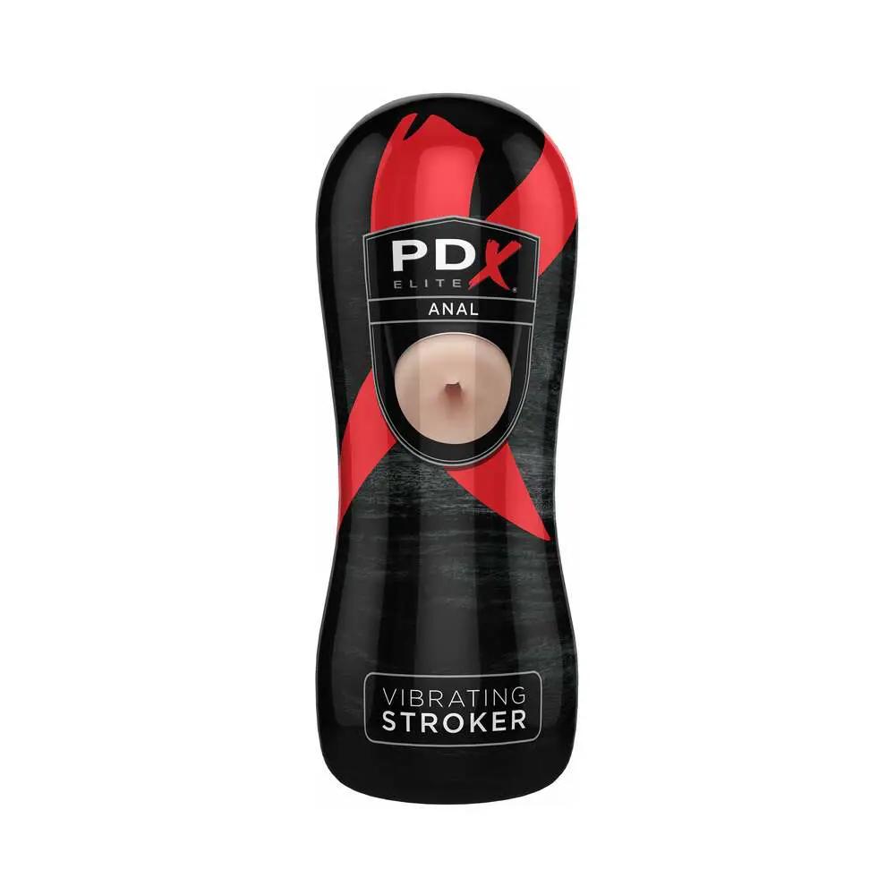 PDX Elite Vibrating Stroker Anal Beige/Black by PDX Brands