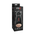 PDX Elite Dirty Talk Rechargeable Vibrating Starter Stroker With Hands-Free Suction Cup Beige/Black by PDX Brands