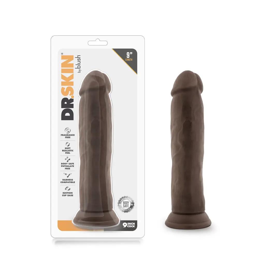 Dr. Skin Realistic 9 in. Dildo Brown by Blush