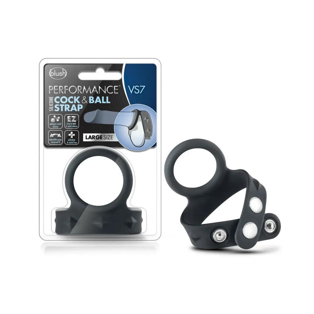Performance VS7 Silicone Cock & Ball Strap Large Black by Blush