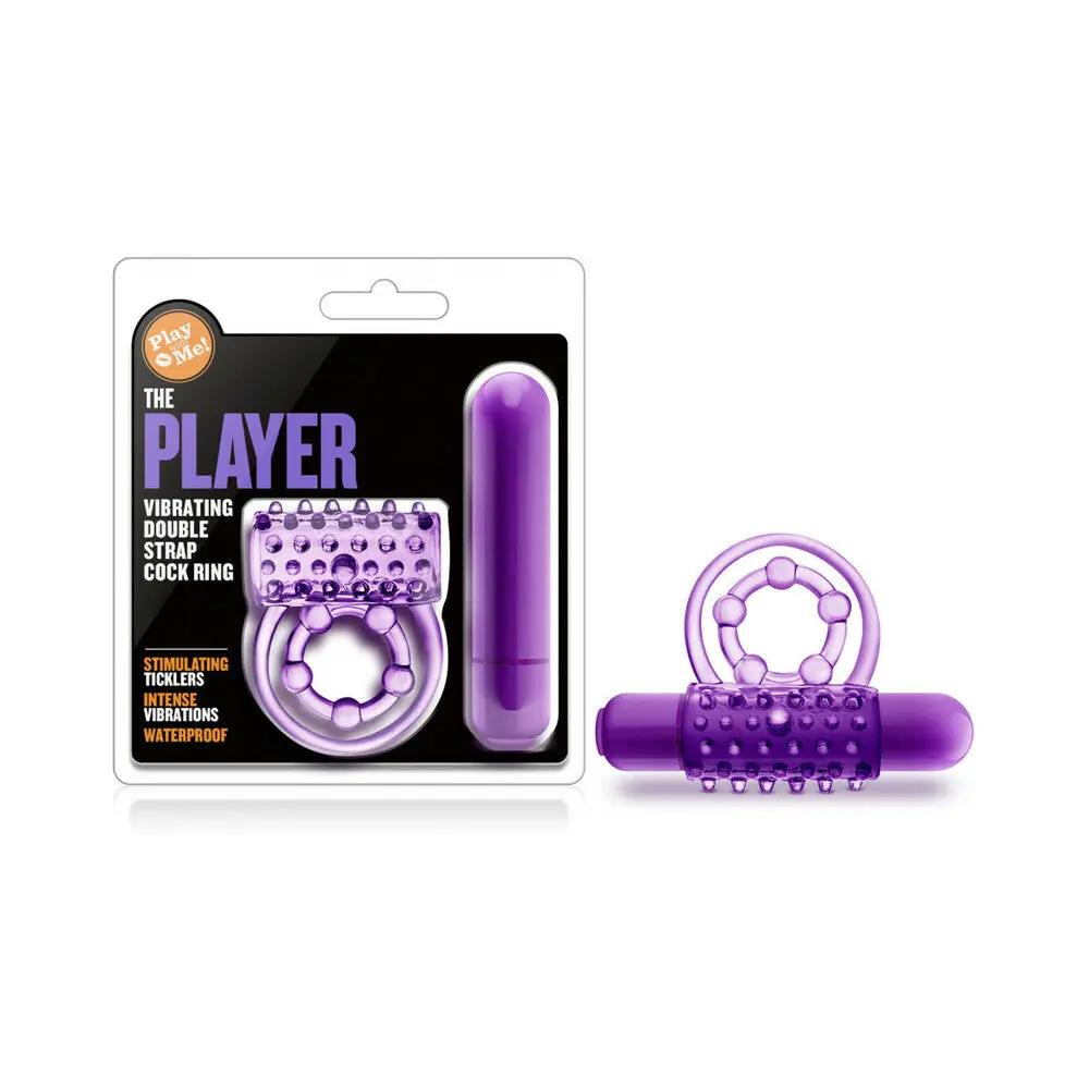 Play with Me The Player Vibrating Double Strap Cockring Purple by Blush