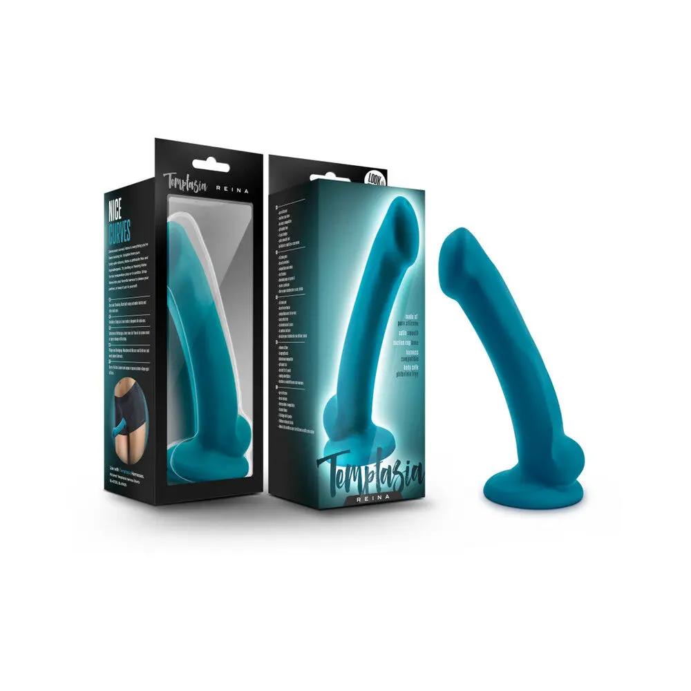 Temptasia Reina 7 in. Silicone Dildo Teal by Blush