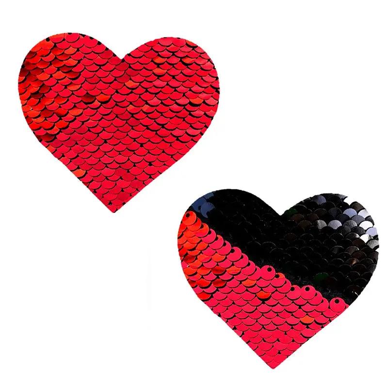 Neva Nude Pasty Heart Sequins Red To Black by Neva Nude